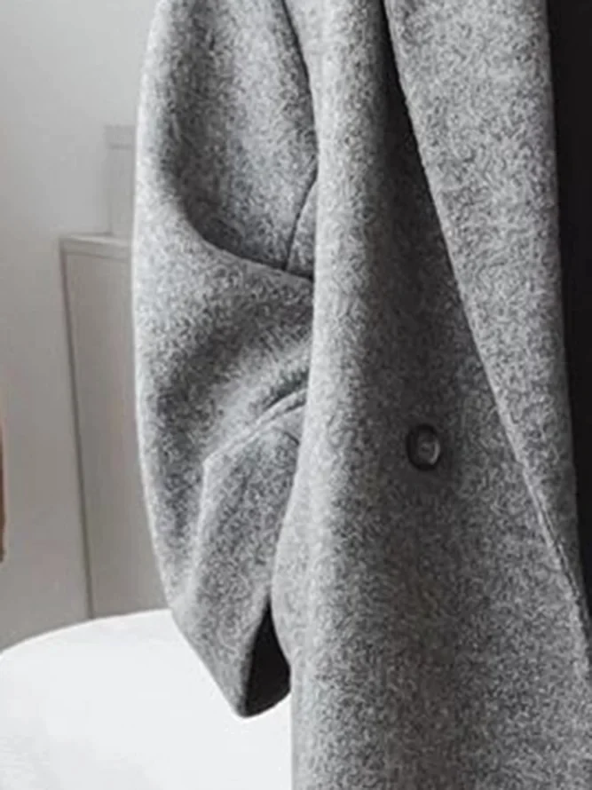 Oversized Winter Coat  Double-Breasted Longline Wool Design - Product example