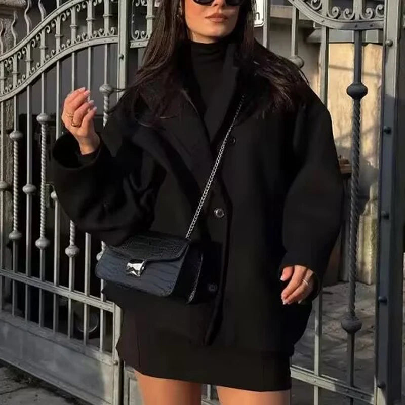 Oversized Winter Coat  Camel Wool Blend Button Front - Product detail 4