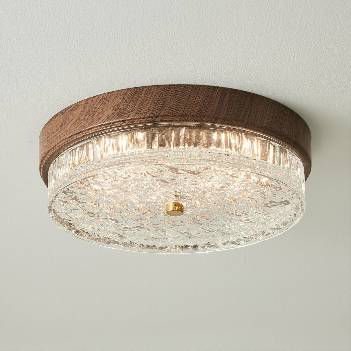 Modern Ceiling Light Wood Trim Glass Diffuser - Product detail 5