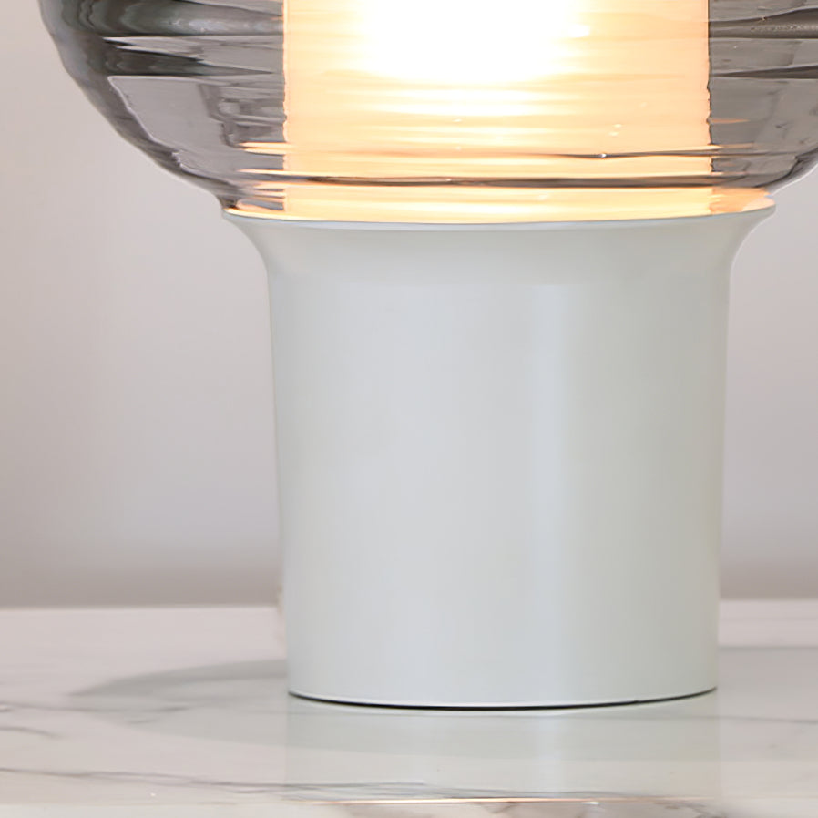 Modern Table Lamp Ribbed Glass Dome Design - Product detail 6