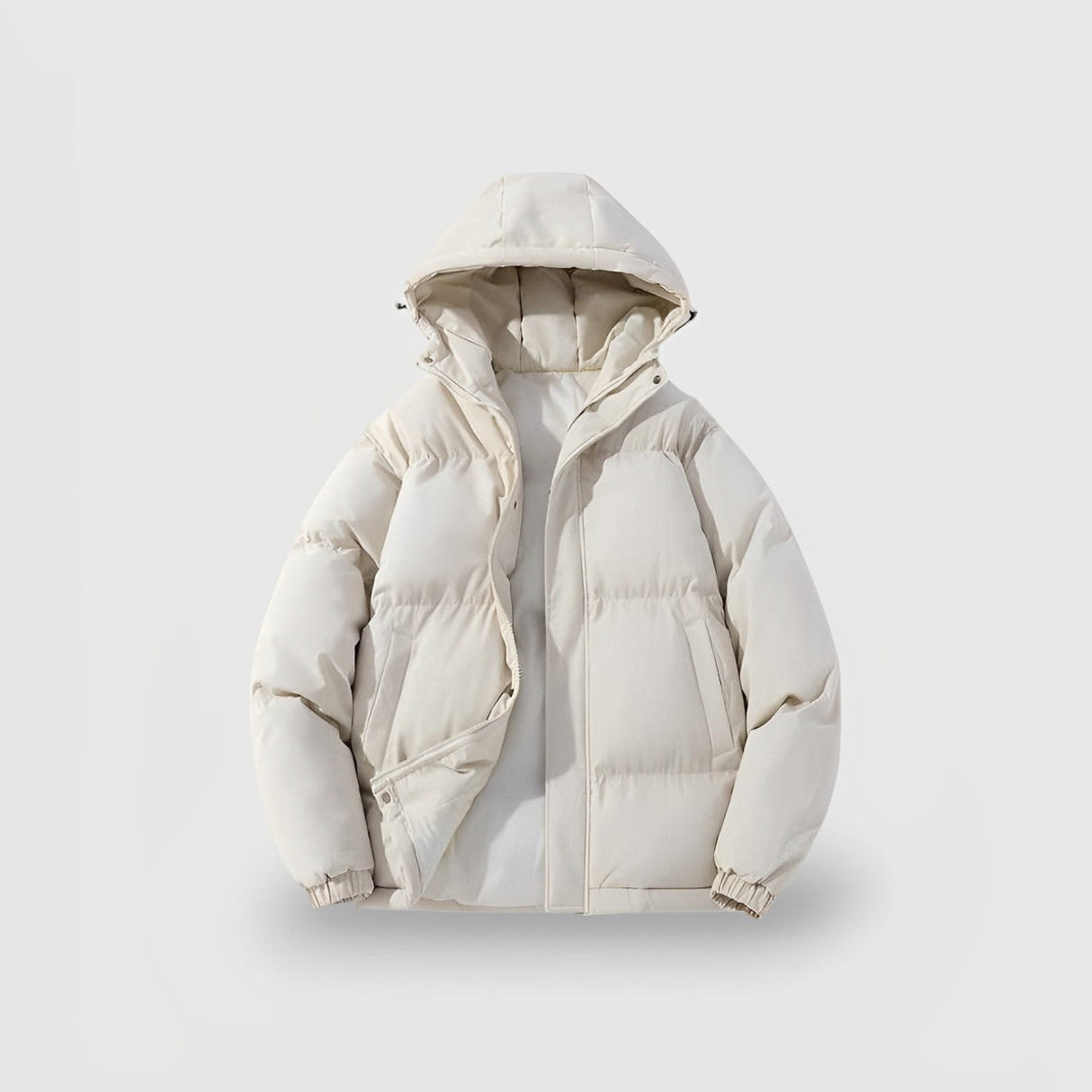 Womens Quilted Puffer Jacket Hooded Winter Coat Design - Detailed view