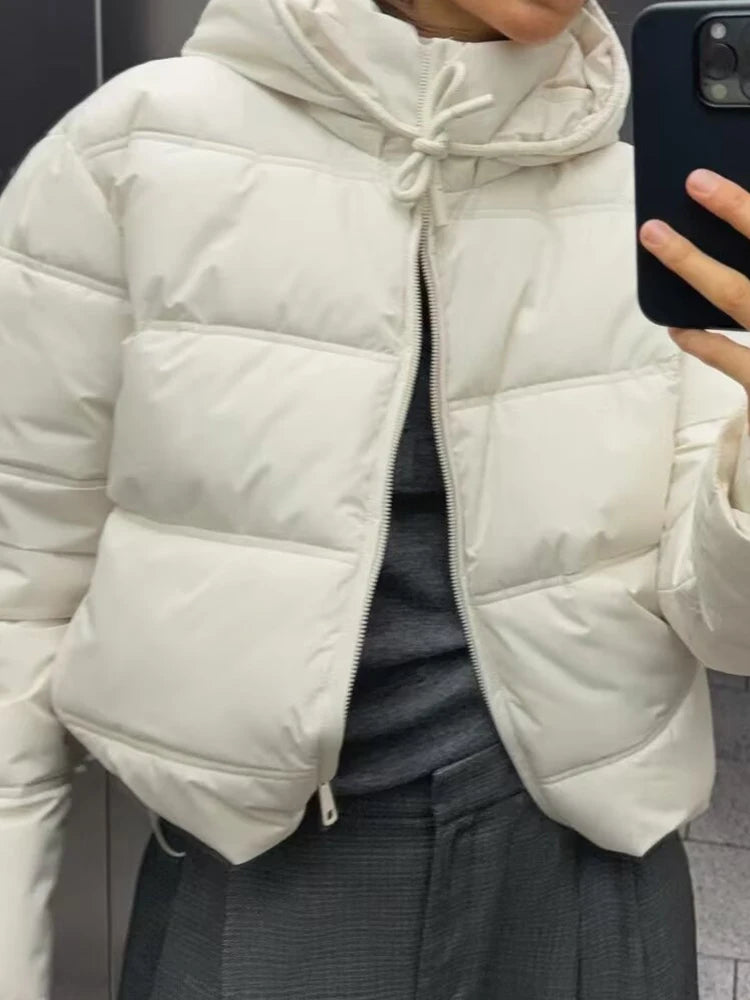 Winter Puffer Jacket Quilted Hooded Design - Product detail 4