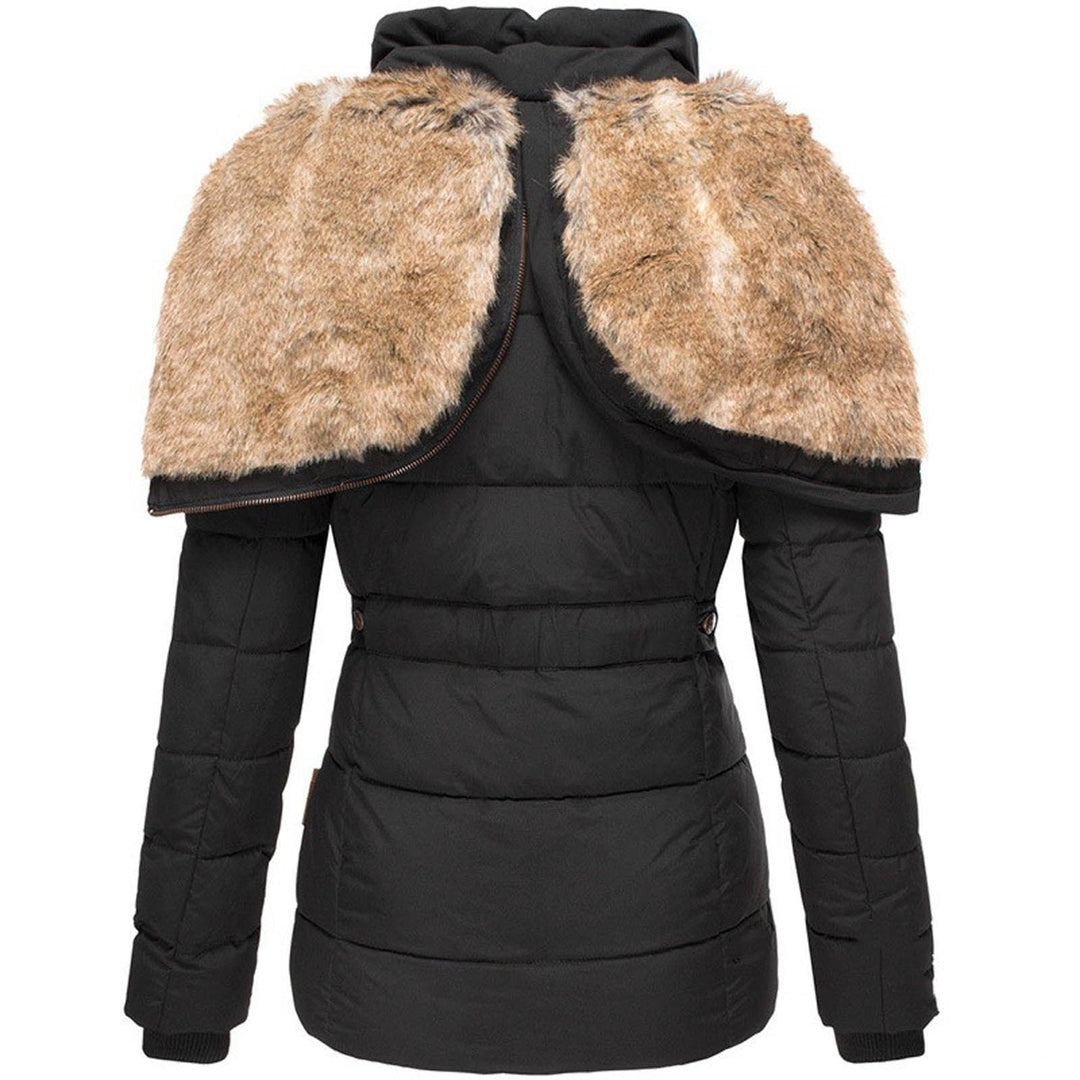 Winter Puffer Jacket Quilted Hooded Design With Faux Fur Trim - Product detail 8