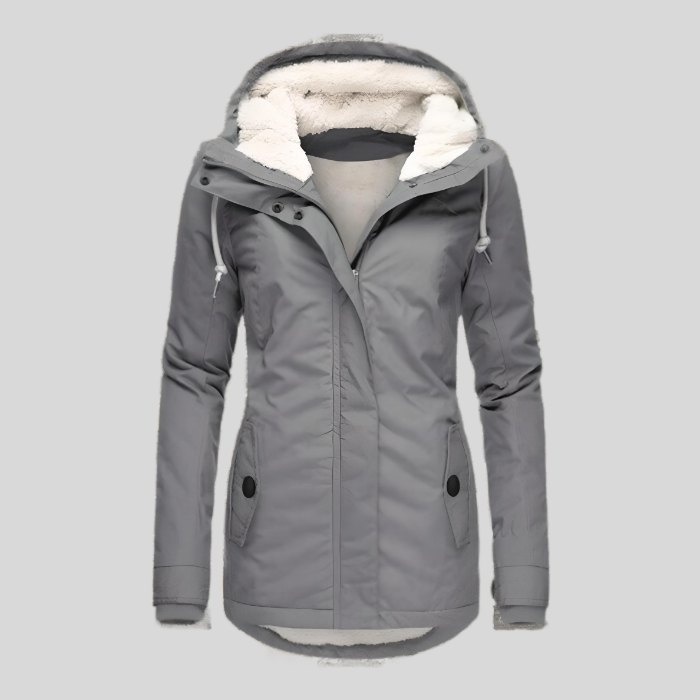 Waterproof Womens Jacket Fleece Lined Rain Protection - Product showcase