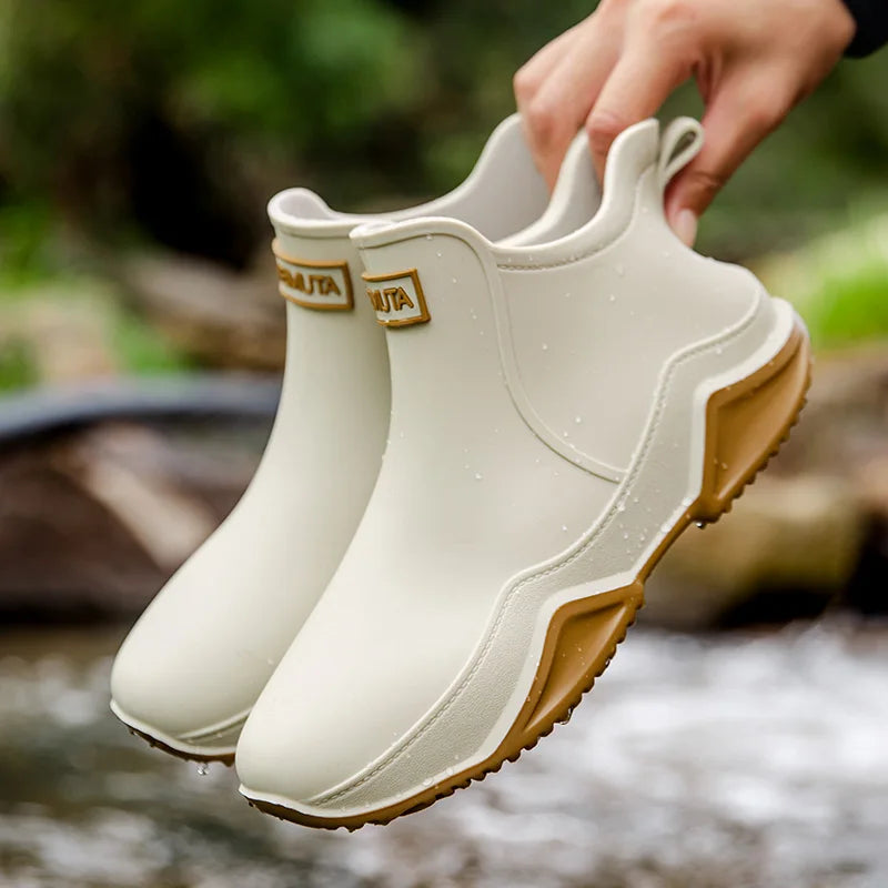 Waterproof Ankle Boots Slip-Resistant Pull-On Design - Detailed view