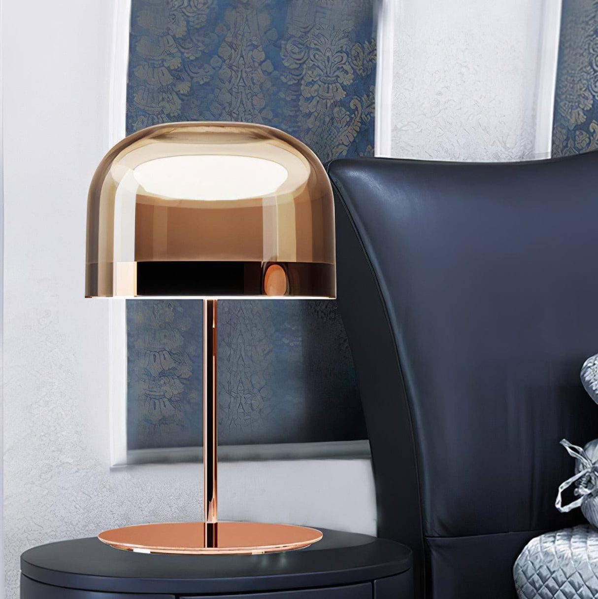 Modern LED Table Lamp Glass Dome with Copper Finish - Product detail 7