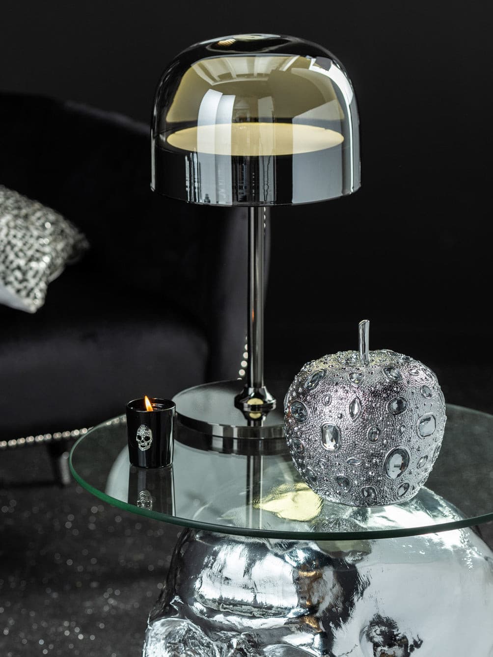 Modern LED Table Lamp Glass Dome with Copper Finish - Product detail 18