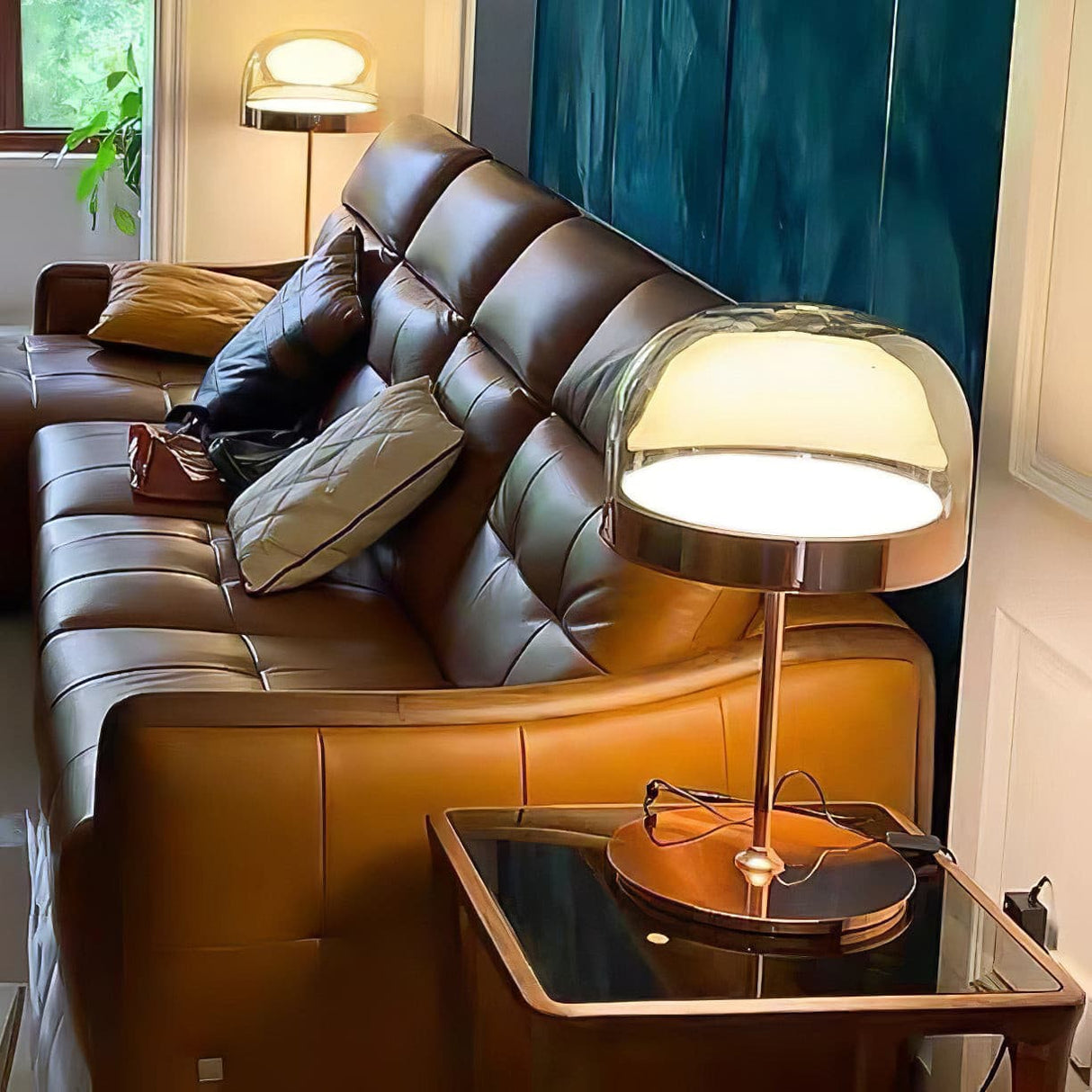 Modern LED Table Lamp Glass Dome with Copper Finish - Product detail 20