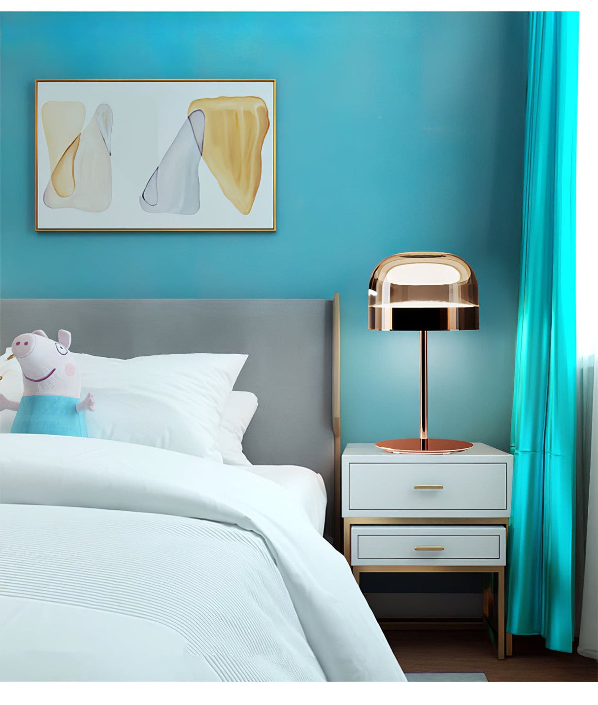 Modern LED Table Lamp Glass Dome with Copper Finish - Product detail 24