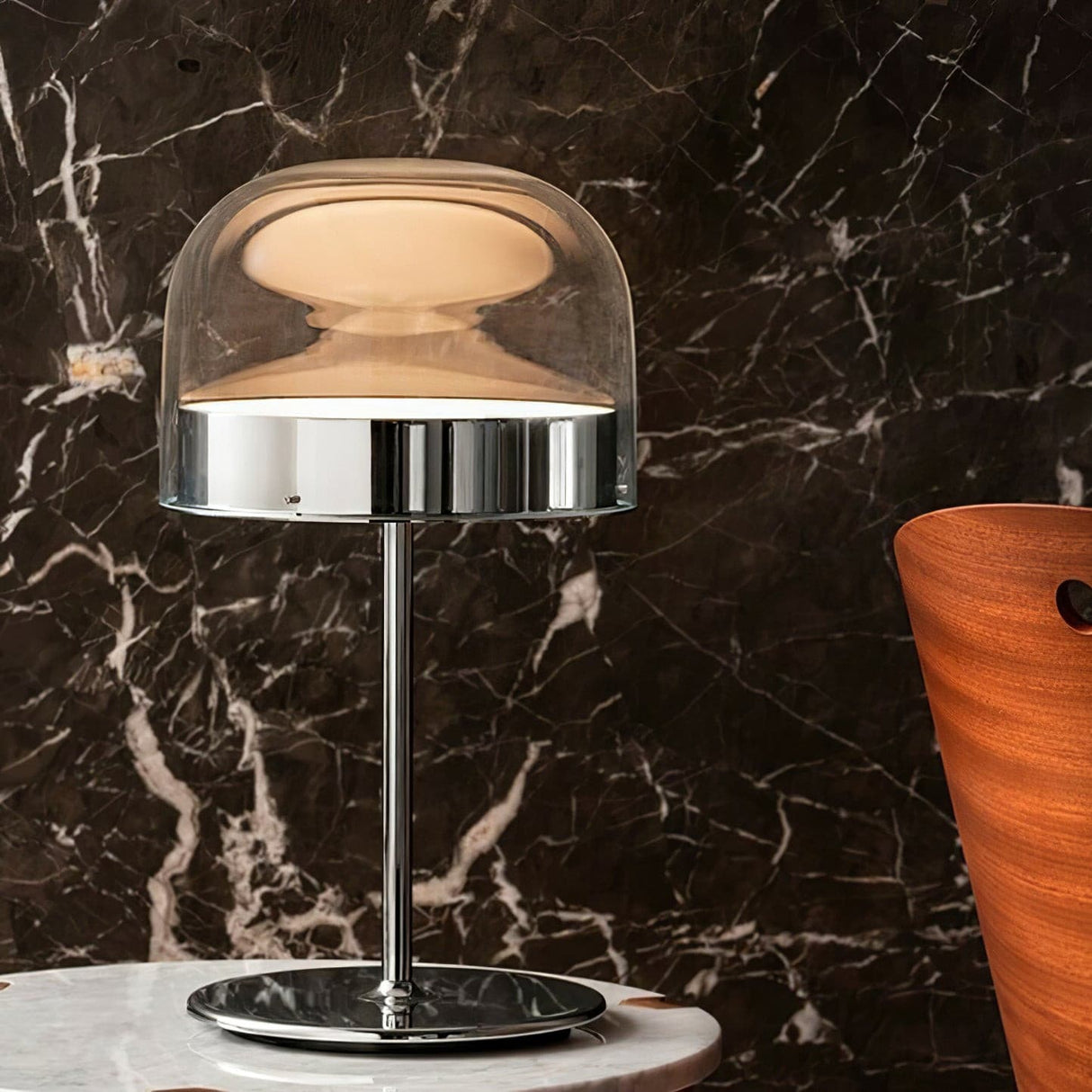 Modern LED Table Lamp Glass Dome with Copper Finish - Product detail 13