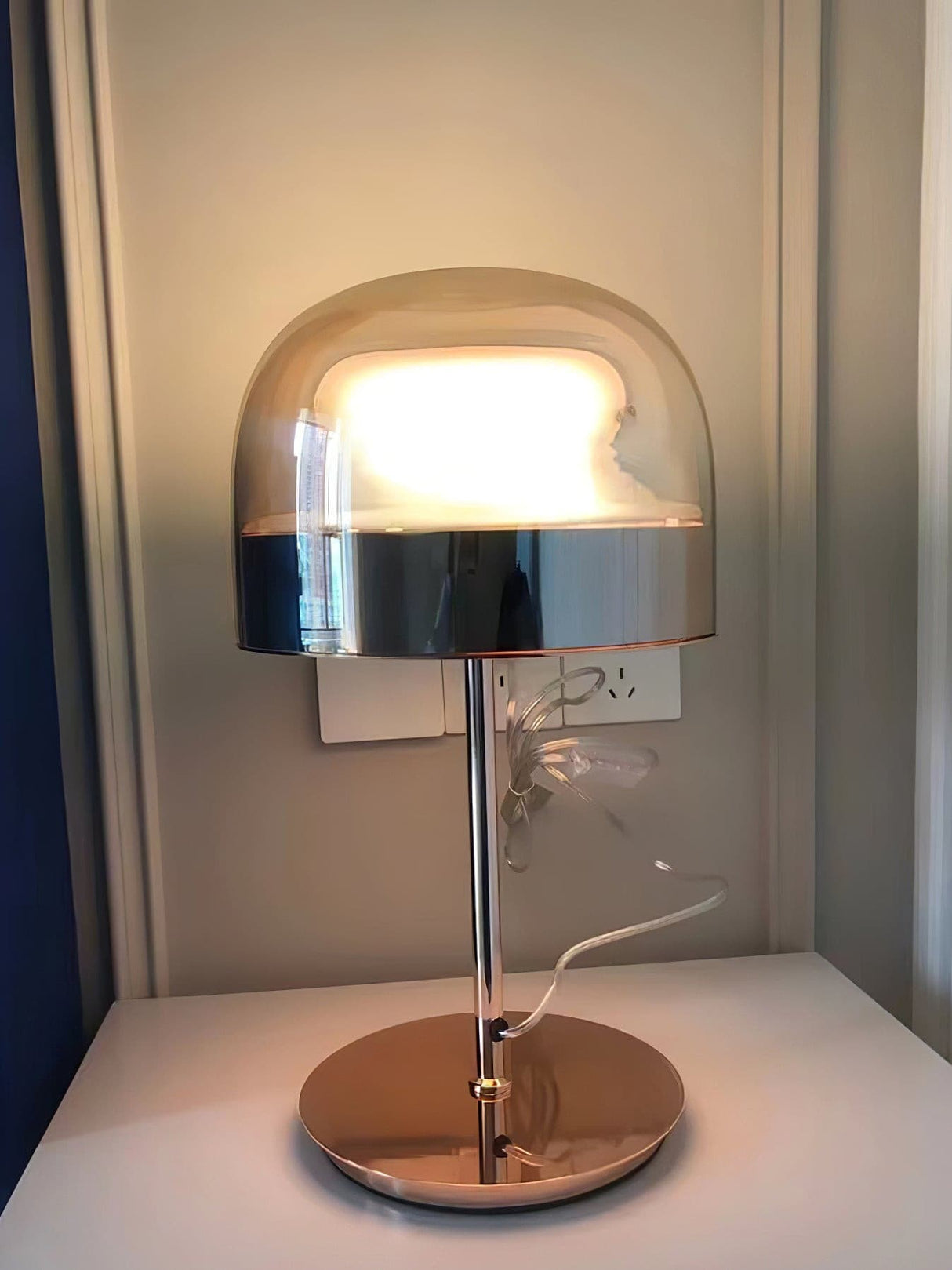 Modern LED Table Lamp Glass Dome with Copper Finish - Product detail 29
