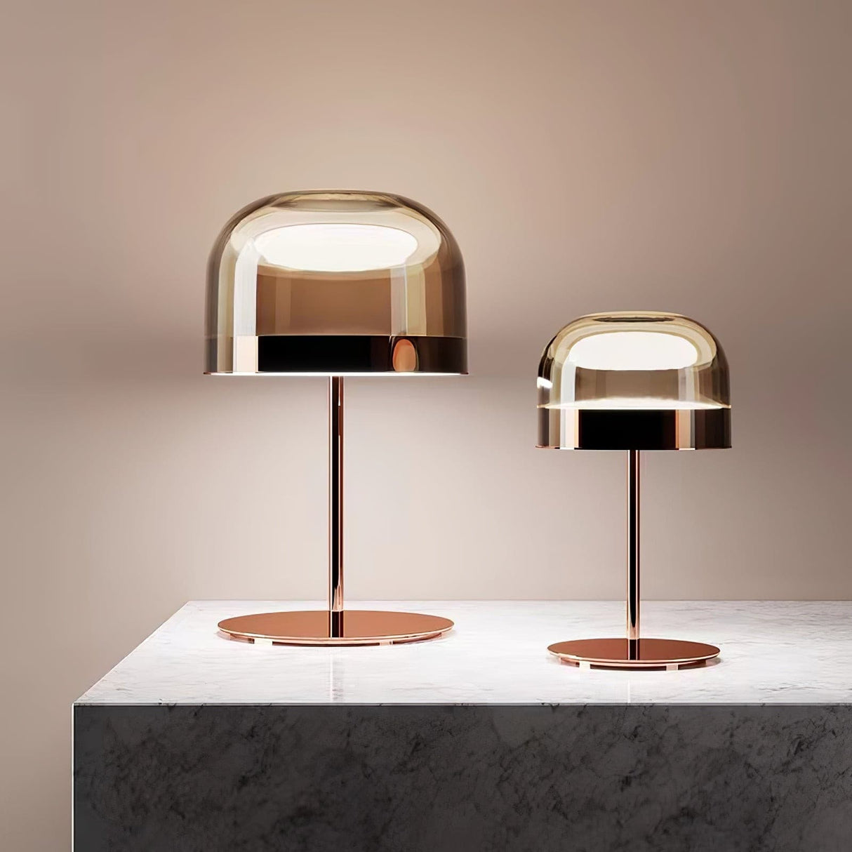 Modern LED Table Lamp Glass Dome with Copper Finish - Product detail 32