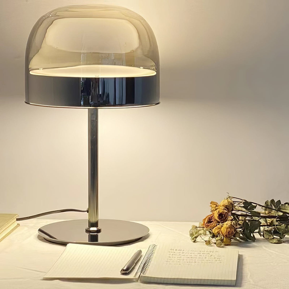 Modern LED Table Lamp Glass Dome with Copper Finish - Product detail 33