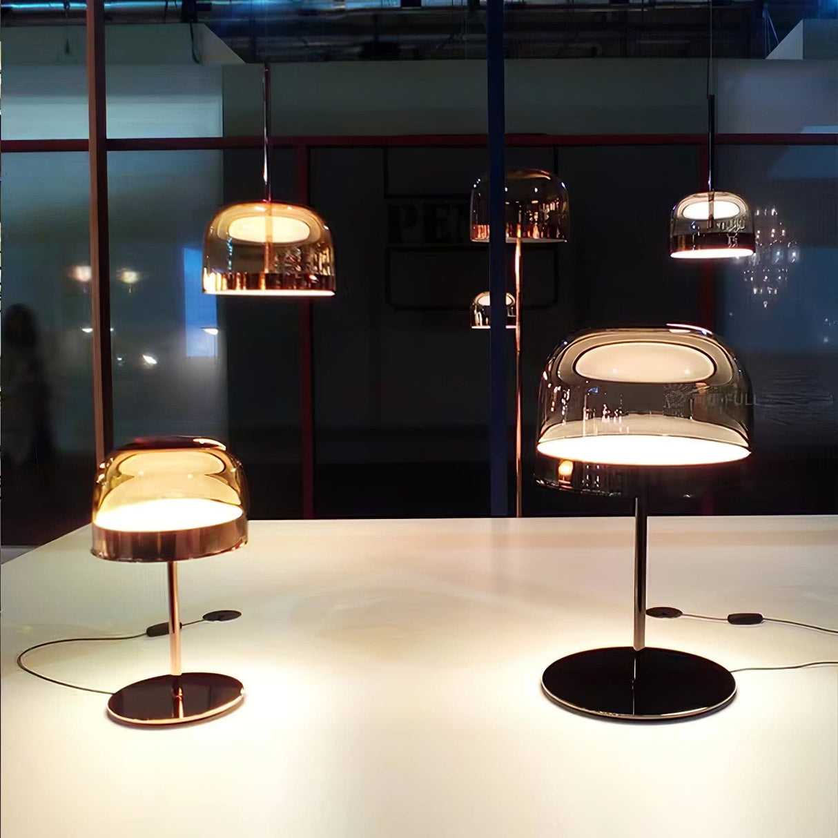 Modern LED Table Lamp Glass Dome with Copper Finish - Product detail 34
