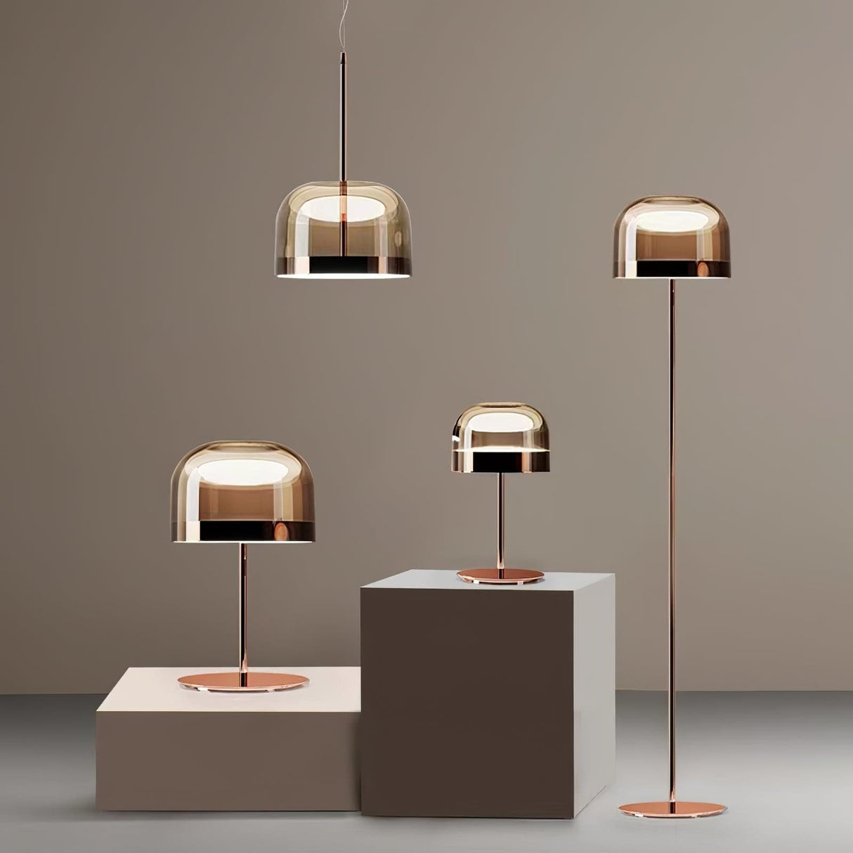 Modern LED Table Lamp Glass Dome with Copper Finish - Product detail 35