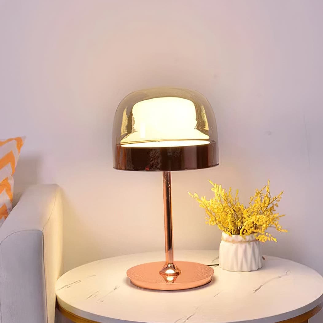 Modern LED Table Lamp Glass Dome with Copper Finish - Product detail 38