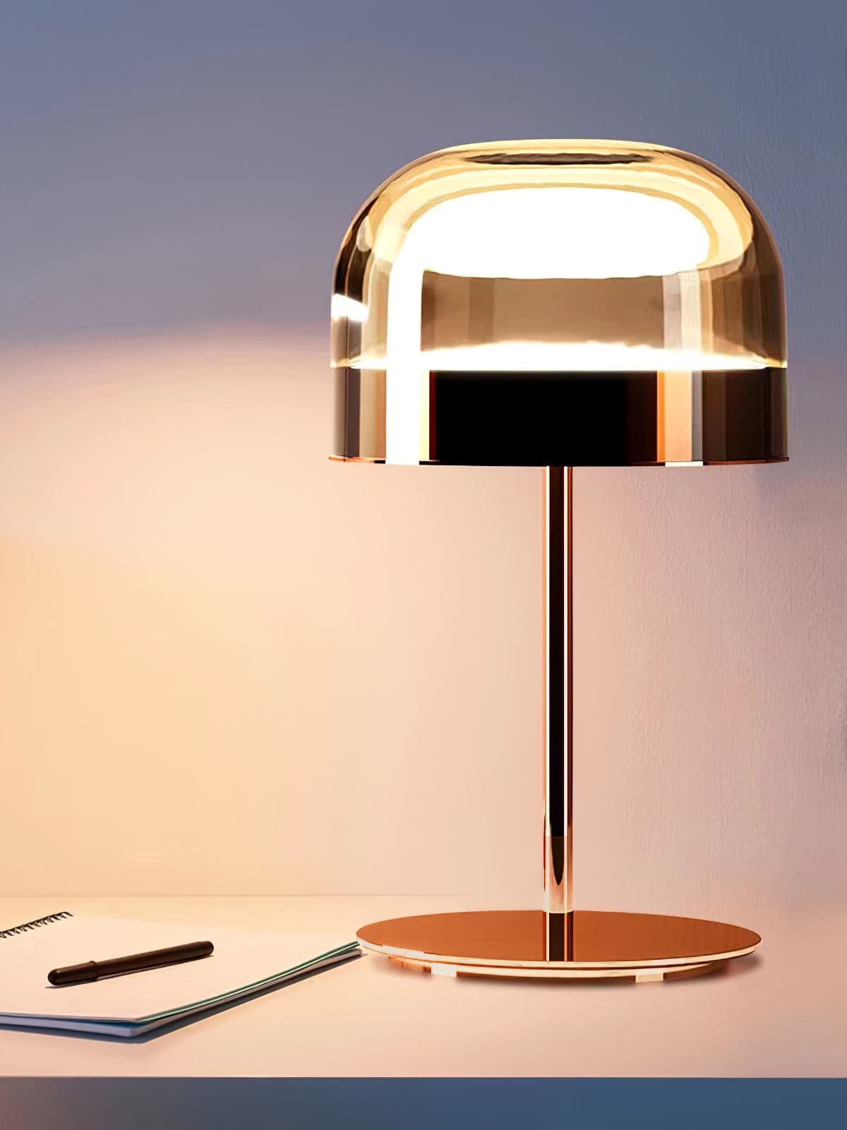 Modern LED Table Lamp Glass Dome with Copper Finish - Product detail 39