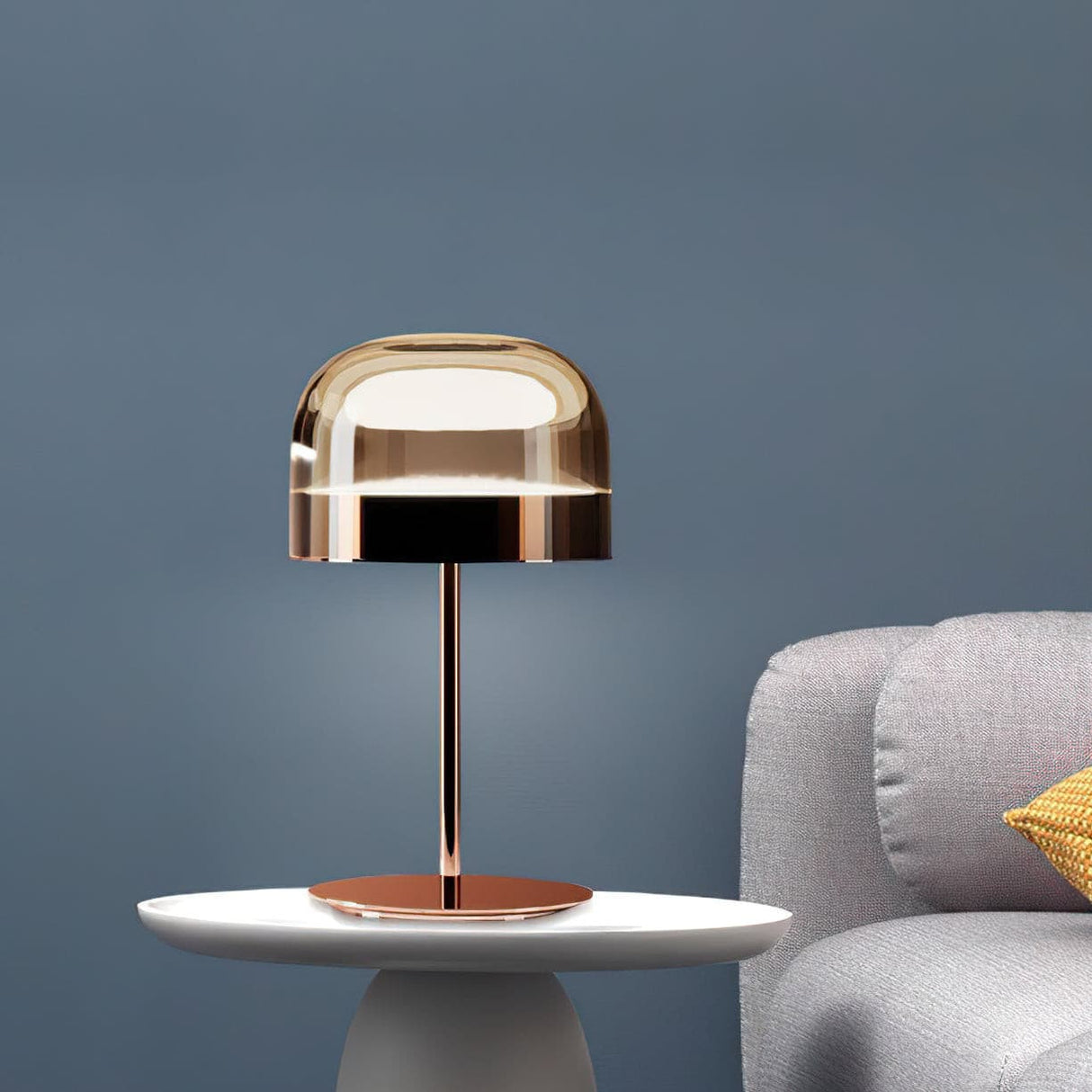 Modern LED Table Lamp Glass Dome with Copper Finish - Product detail 5