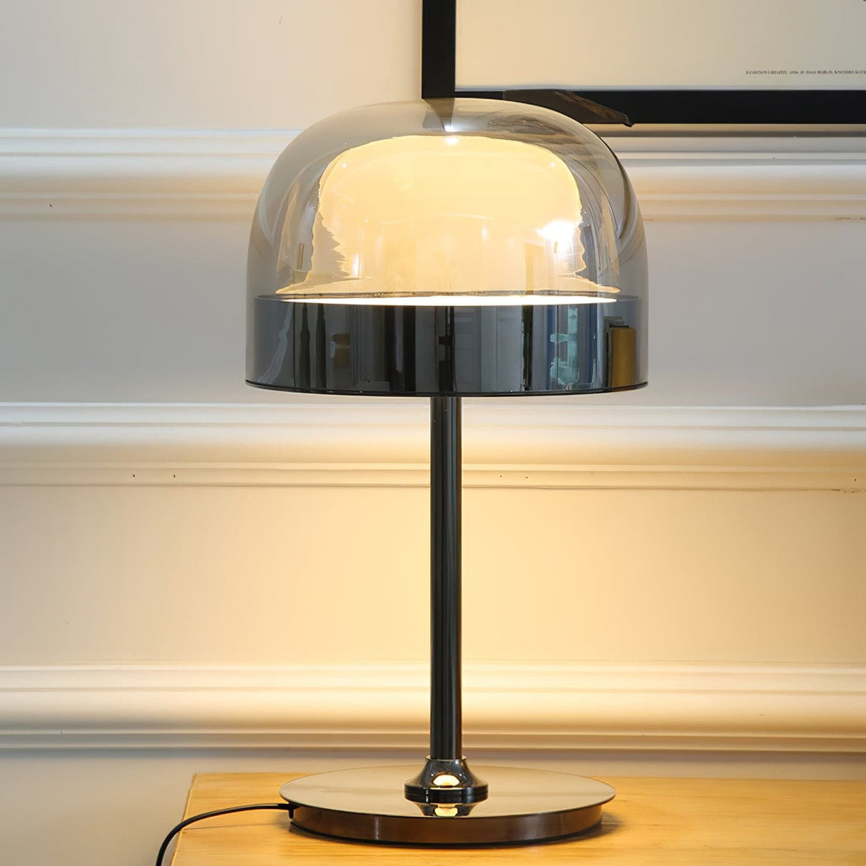 Modern LED Table Lamp Glass Dome with Copper Finish - Product detail 6