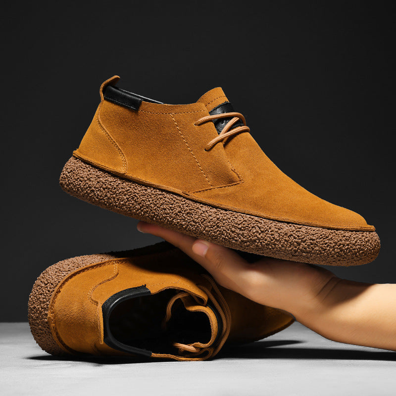 Casual Suede Chukka Boots Textured Crepe Sole Design - Product showcase
