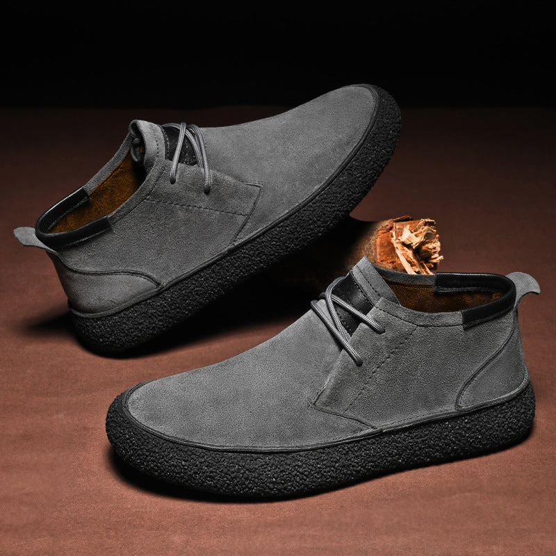 Casual Suede Chukka Boots Textured Crepe Sole Design - Product example