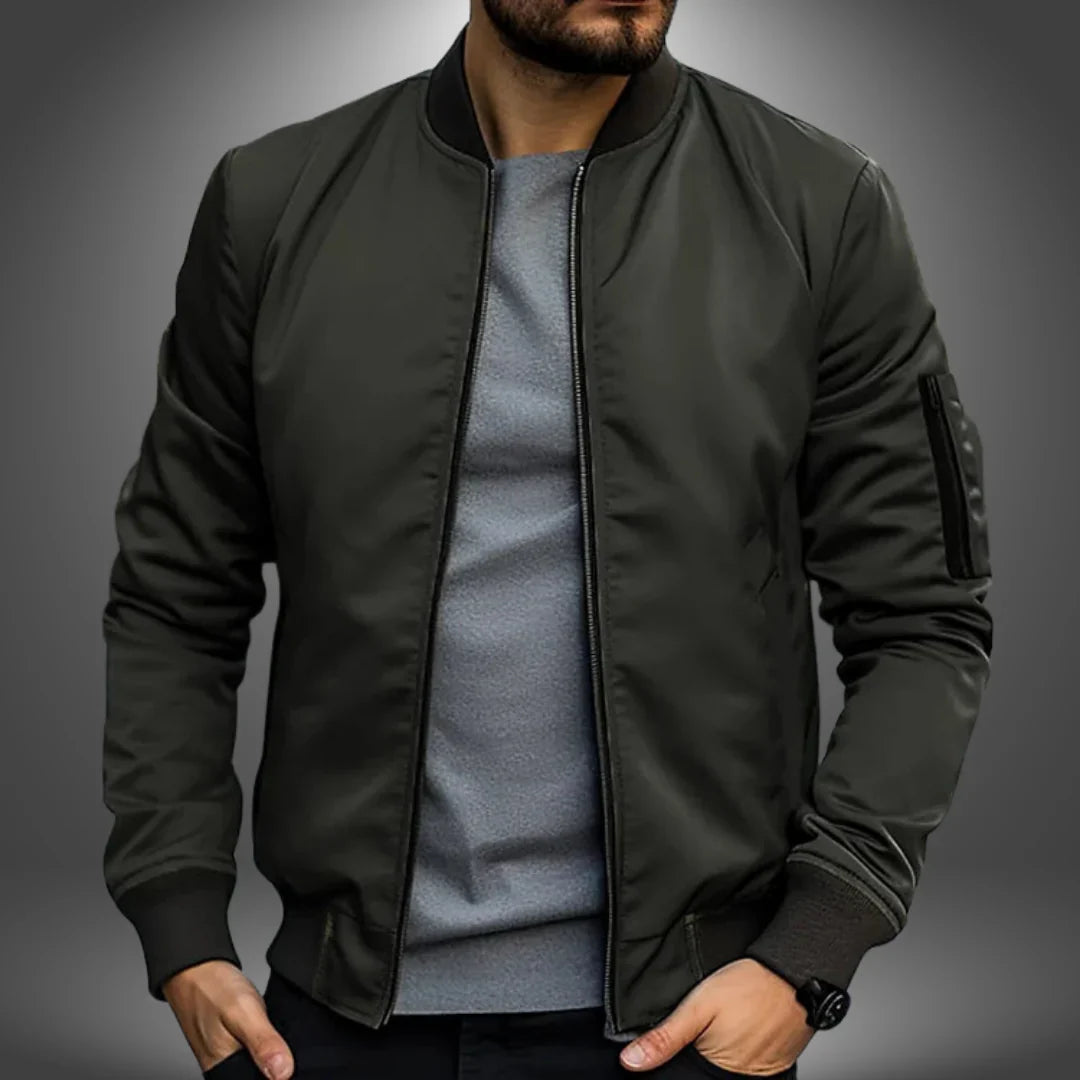 Modern Mens Bomber Jacket Slim Fit Windbreaker Design - Product detail 4
