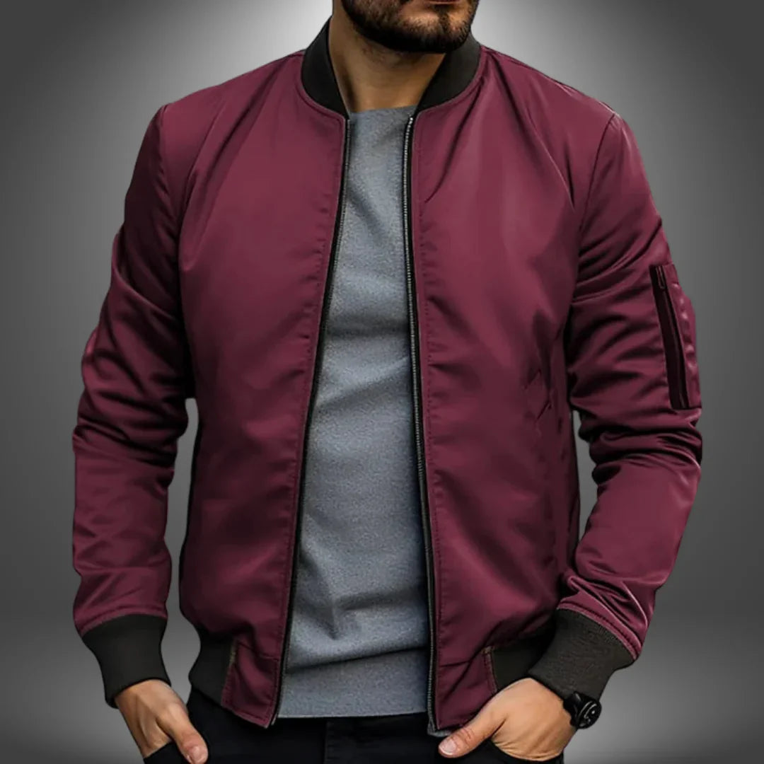 Modern Mens Bomber Jacket Slim Fit Windbreaker Design - Product detail 5
