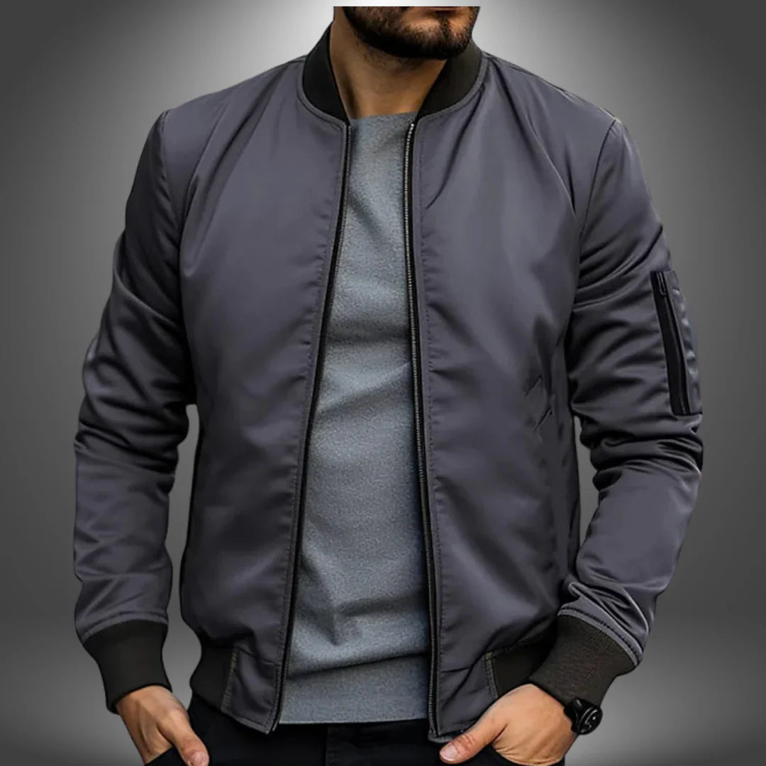 Modern Mens Bomber Jacket Slim Fit Windbreaker Design - Product detail 6
