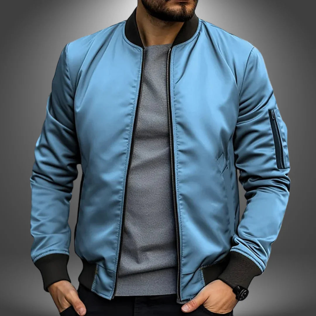 Modern Mens Bomber Jacket Slim Fit Windbreaker Design - Product detail 7