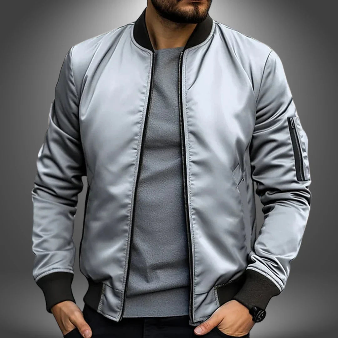 Modern Mens Bomber Jacket Slim Fit Windbreaker Design - Product detail 8