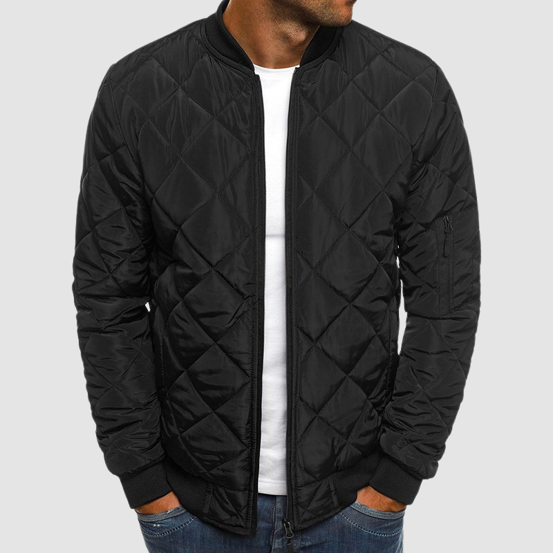Quilted Bomber Jacket Diamond Stitch Design - Product showcase