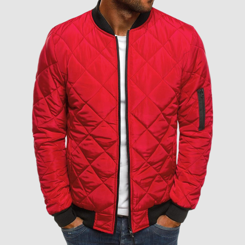 Quilted Bomber Jacket Diamond Stitch Design - Product example