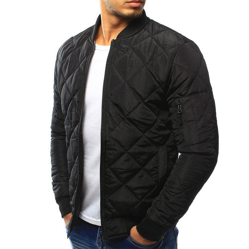 Quilted Bomber Jacket Diamond Stitch Design - Product detail 5