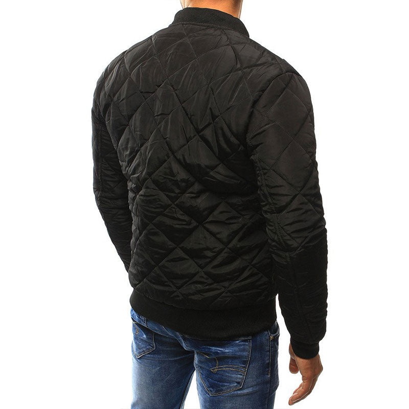 Quilted Bomber Jacket Diamond Stitch Design - Product detail 6