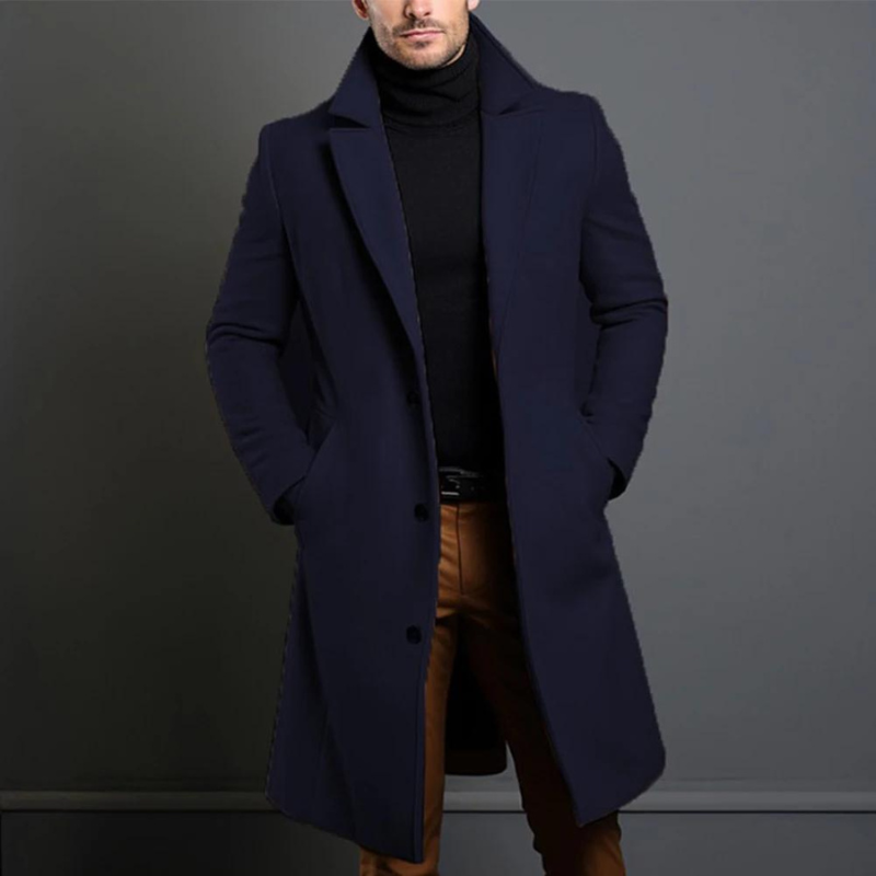 Classic Wool Overcoat Long Black Winter Design - Product detail 4