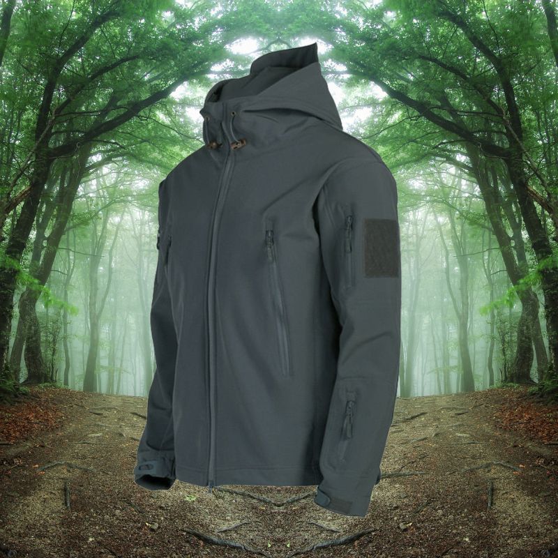 Tactical Outdoor Jacket  Weather Resistant Softshell Design - Detailed view