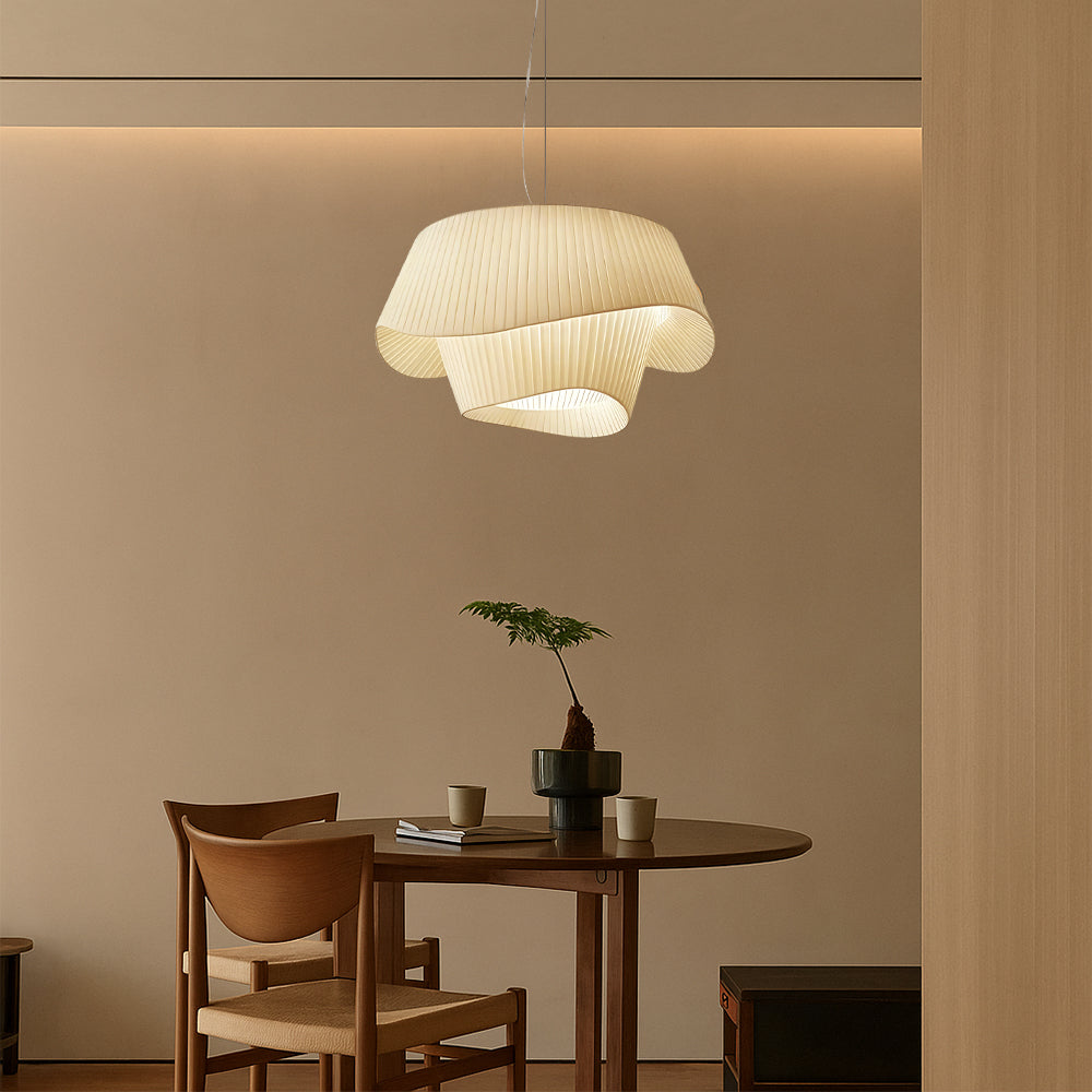 Modern Pendant Light Sculptural Pleated Shade Design - Product example