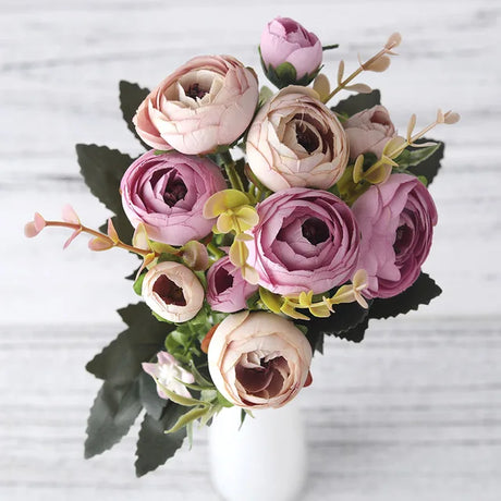 Silk Rose Bouquet  Pastel Pink Peony Arrangement - Product detail 8