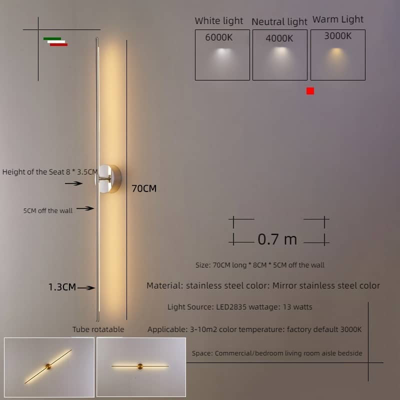 Modern Wall Light Adjustable Rod Design - Product detail 10