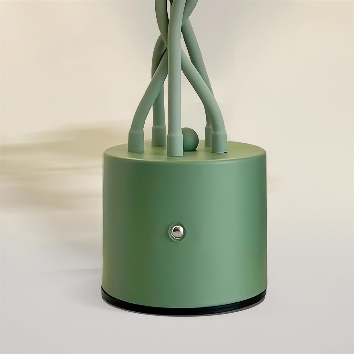 Floral Table Lamp White Tulip Design With Green Base - Product detail 9