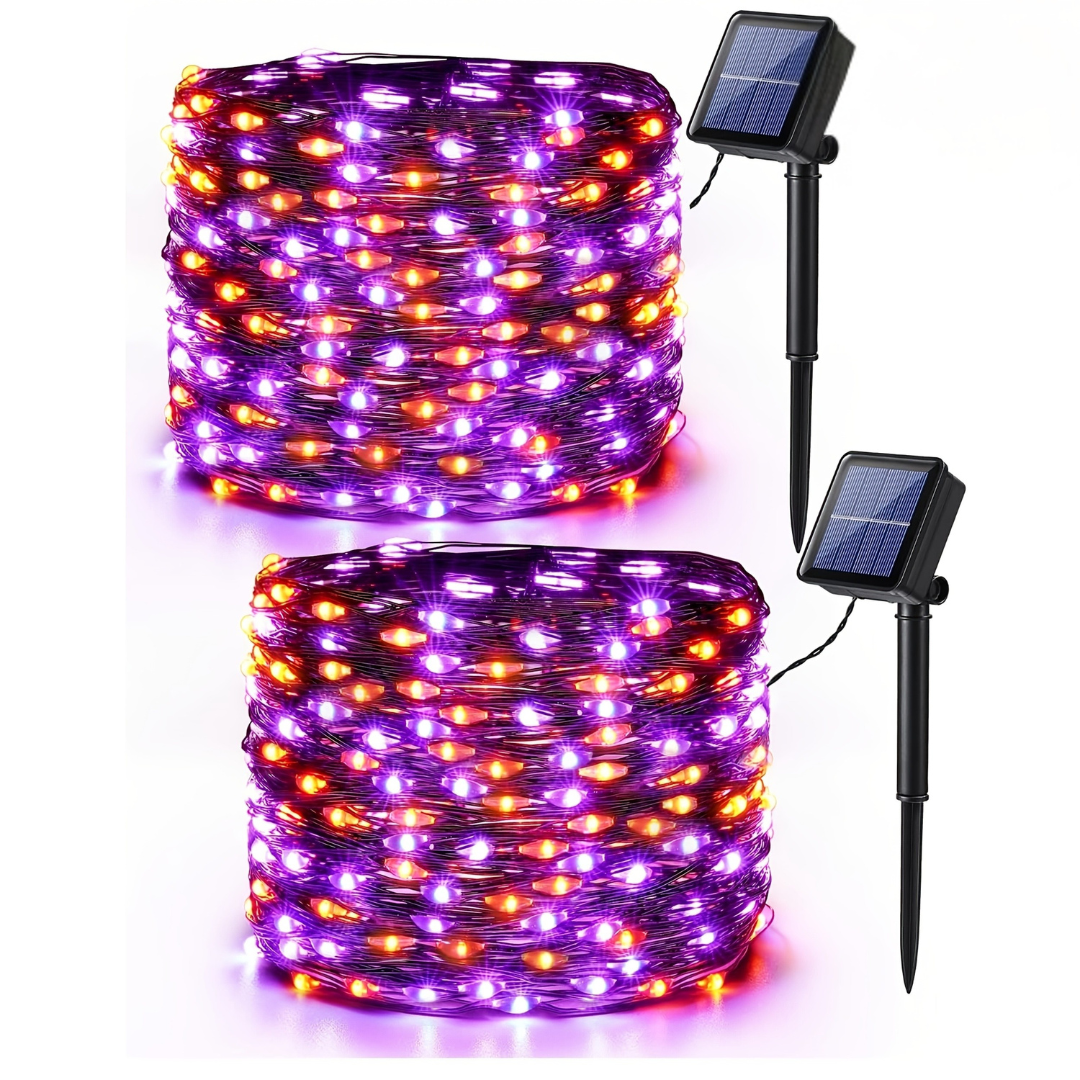 Solar Fairy String Lights  Warm White LED with Dual Solar Panels - Product example