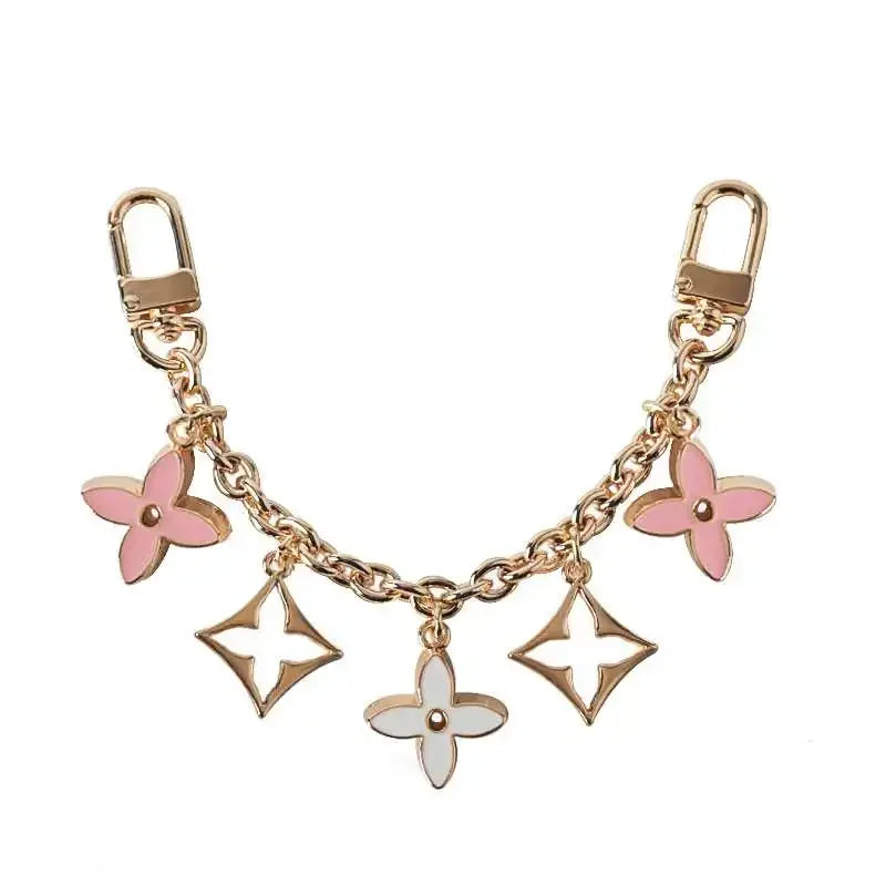 Decorative Bag Chain Floral Charm Pendant with Metal Accents - Product example