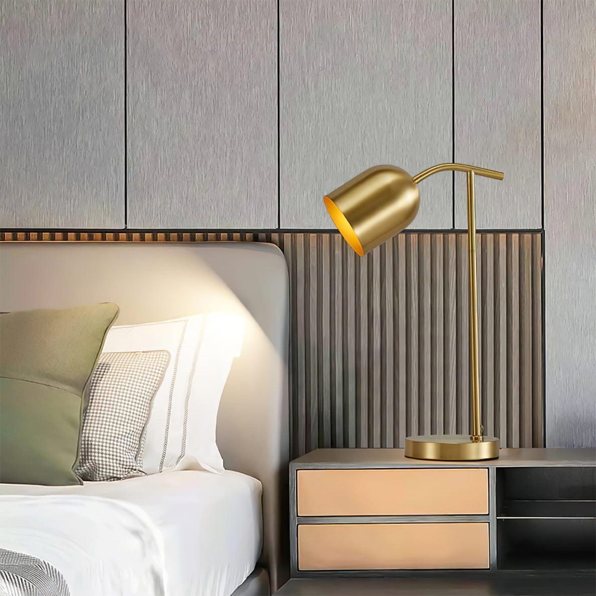 Modern Brass Table Lamp Adjustable Reading Light - Product example