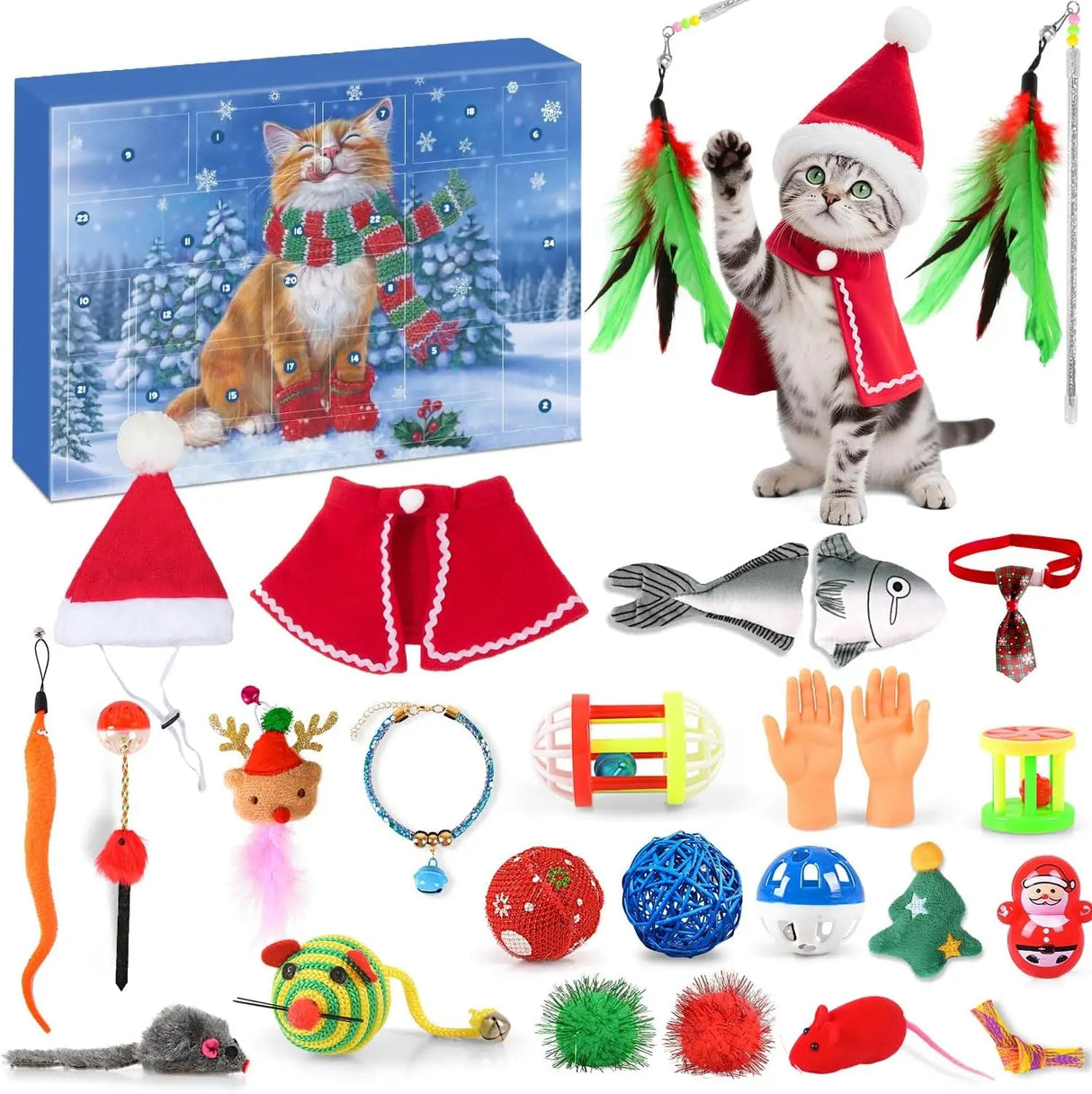 Cat Advent Calendar 24 Interactive Holiday Toys - Product showcase