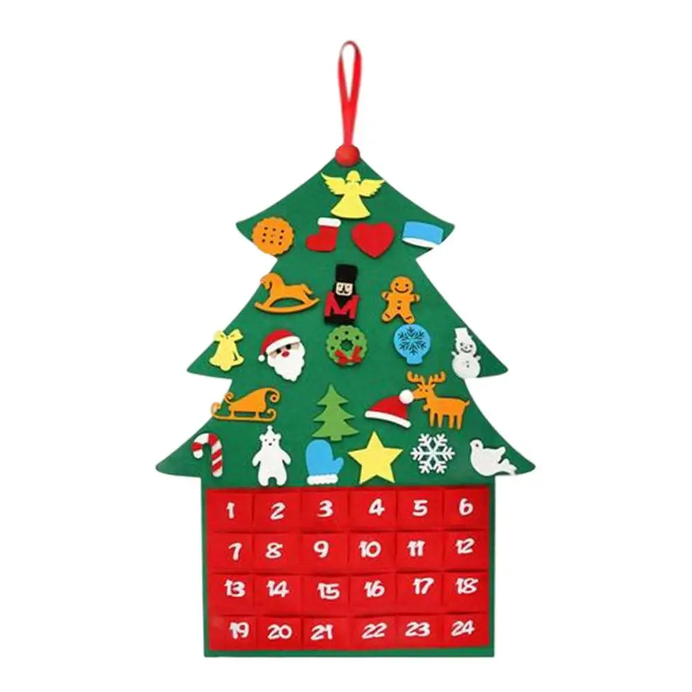 Christmas Advent Calendar Felt Tree 24 Pocket Countdown - Product showcase