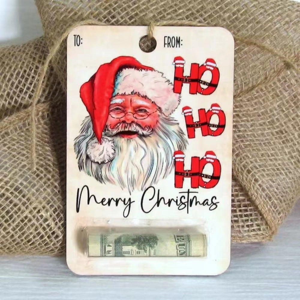 Christmas Money Holder Cards Wooden Holiday Gift Tags - Product detail 11