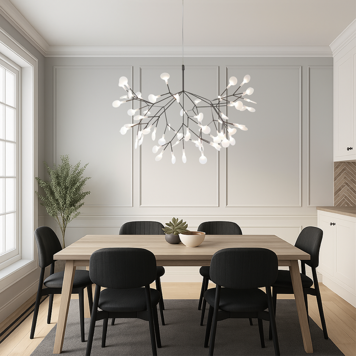 Modern Chandelier Light Branched LED Glass Globe Design - Product example