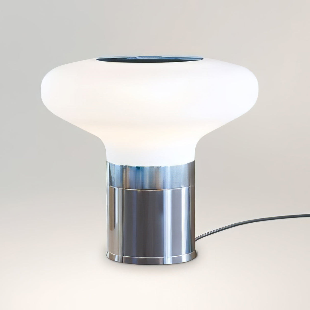Modern Glass Table Lamp Frosted Shade With Chrome Base - Product detail 12