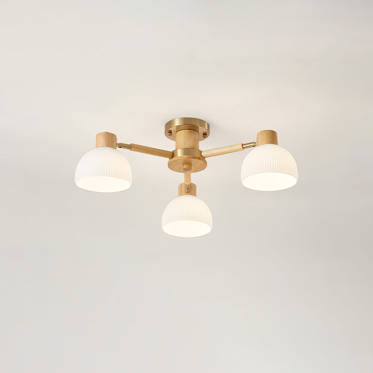 Modern Ceiling Light Natural Wood Glass Chandelier - Product detail 20