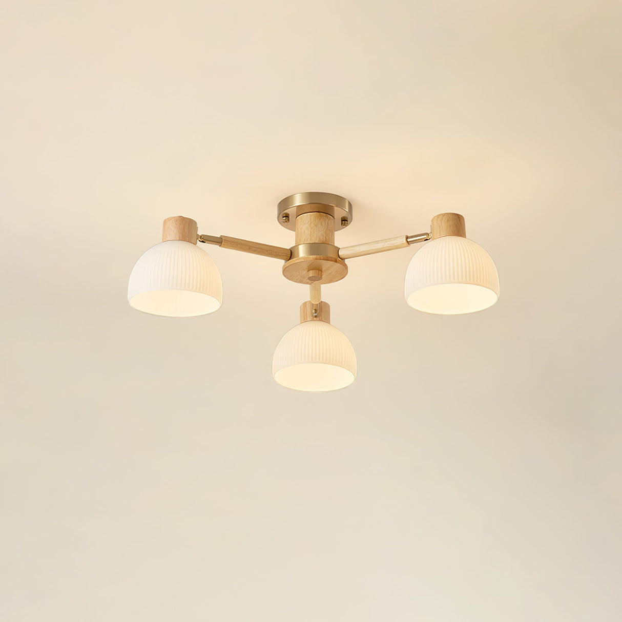 Modern Ceiling Light Natural Wood Glass Chandelier - Product detail 21